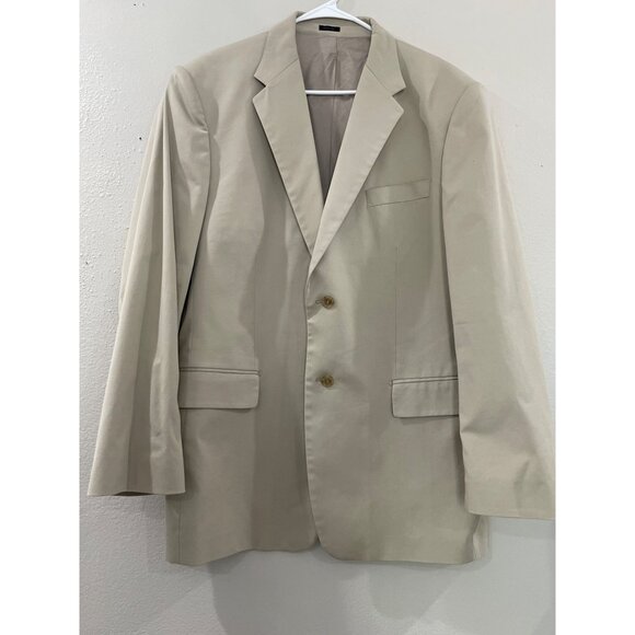 Express Design Studio Men's Sport Coat Blazer Two Button Beige Cotton size 44 R - Picture 1 of 8